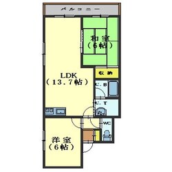 北浜コスモビルの物件間取画像